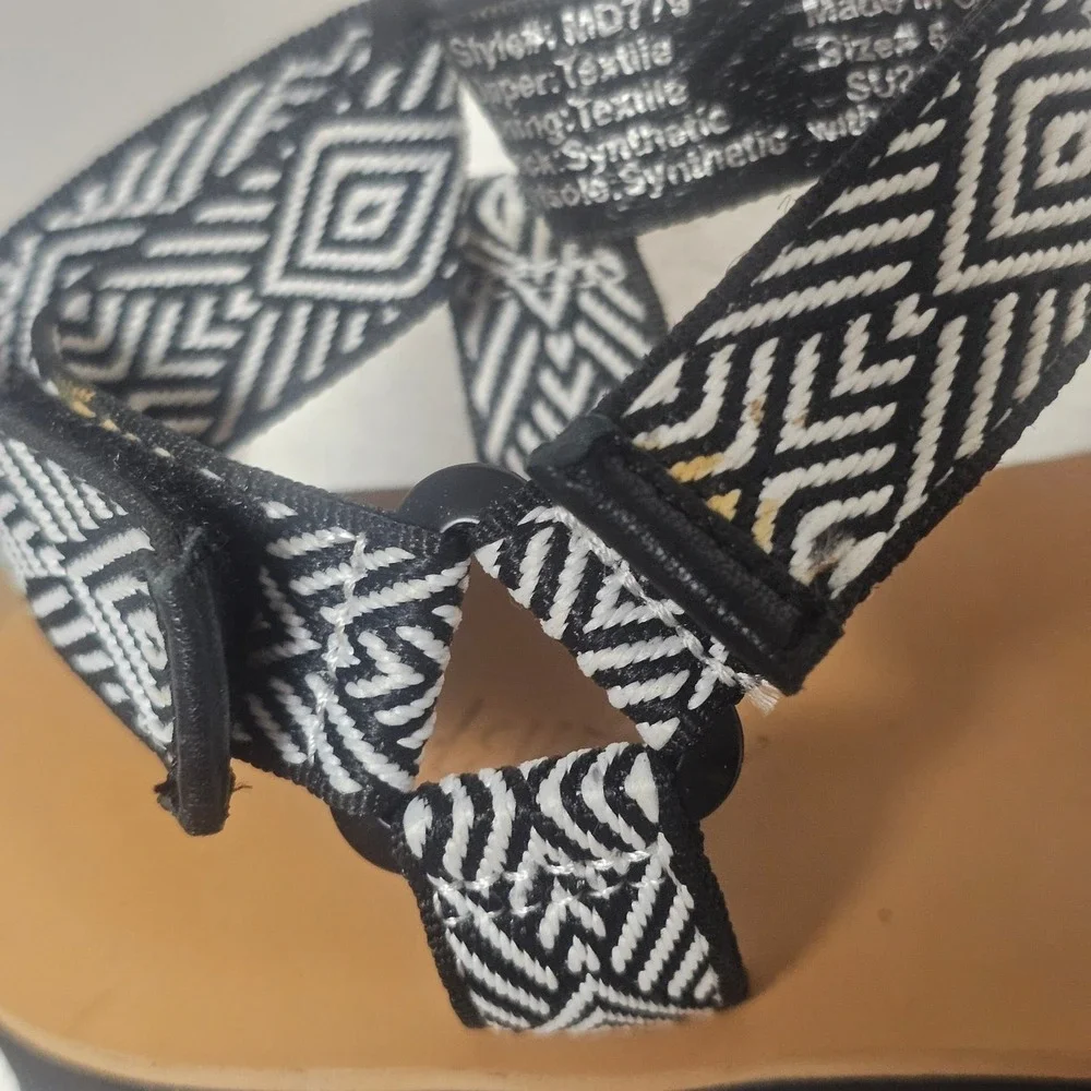 Madewell The Resourced Maggie Sandal Aztec Print Straps Black White Size 6.5